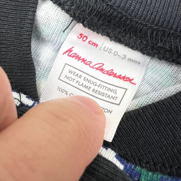 Hanna Andersson Organic Holiday Print Zip Up Sleeper Pajamas - Picture 4 of 6